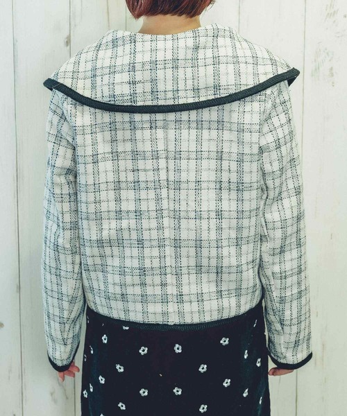 Clice de Paris（クリシェドゥパリス）の「K/パイピングチェックジャケット（その他アウター・レディース・ブラック/オフホワイト・ONESIZE）」の8枚目の写真