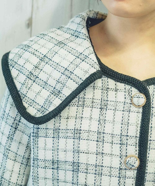 Clice de Paris（クリシェドゥパリス）の「K/パイピングチェックジャケット（その他アウター・レディース・ブラック/オフホワイト・ONESIZE）」の16枚目の写真