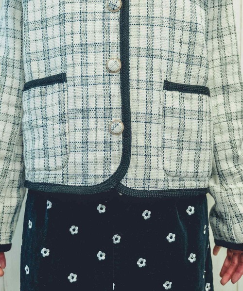 Clice de Paris（クリシェドゥパリス）の「K/パイピングチェックジャケット（その他アウター・レディース・ブラック/オフホワイト・ONESIZE）」の13枚目の写真