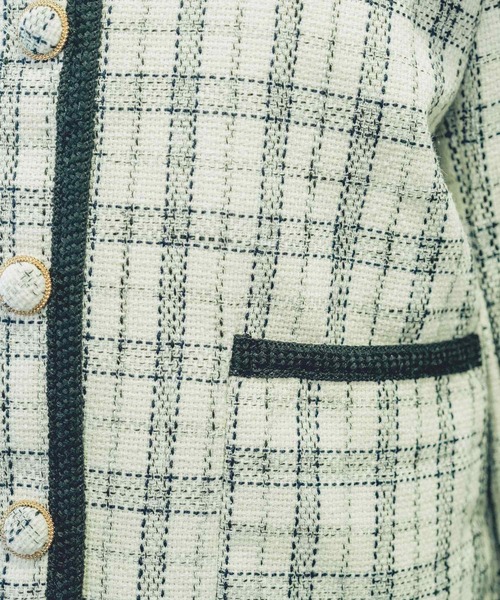 Clice de Paris（クリシェドゥパリス）の「K/パイピングチェックジャケット（その他アウター・レディース・ブラック/オフホワイト・ONESIZE）」の21枚目の写真