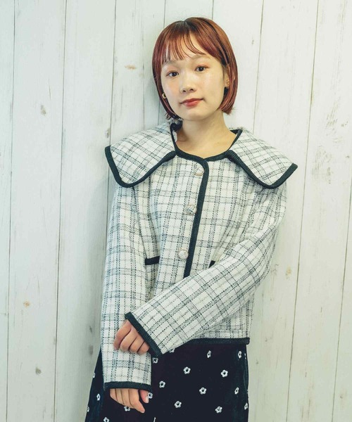 Clice de Paris（クリシェドゥパリス）の「K/パイピングチェックジャケット（その他アウター・レディース・ブラック/オフホワイト・ONESIZE）」の22枚目の写真