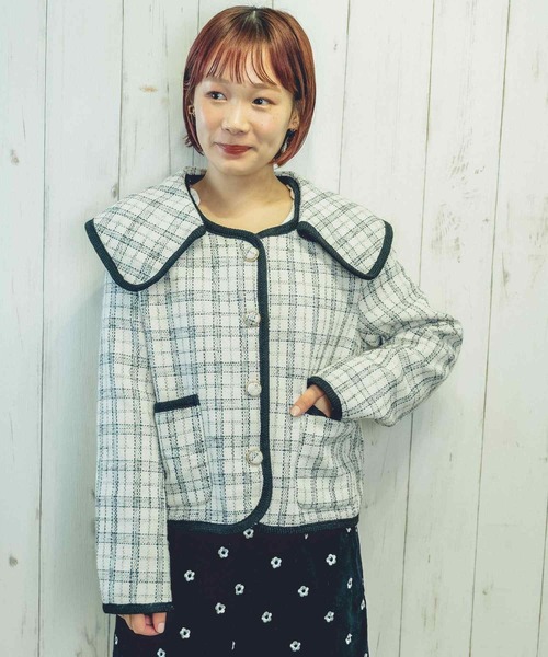 Clice de Paris（クリシェドゥパリス）の「K/パイピングチェックジャケット（その他アウター・レディース・ブラック/オフホワイト・ONESIZE）」の11枚目の写真