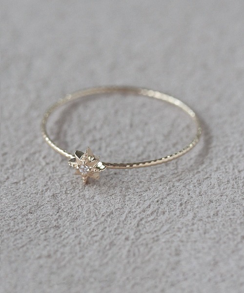 NOIR DE POUPEE（ノワールドプーペ）の「K10 regalino スター×CZ リング（リング・レディース・クリア・#11/#9）」の6枚目の写真