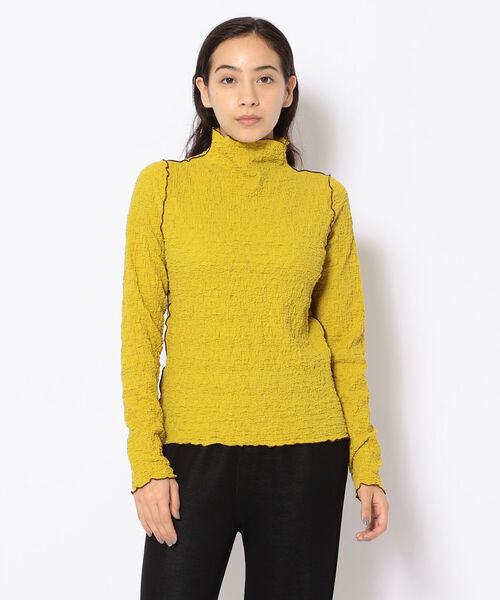 EACH.(イーチ)の「EACH(イーチ ) MELLOW STIT HIGH NECK PO/メローステッチハイネックプルオーバー(Tシャツ/カットソー・レディース・ブラック/イエロー/グリーン・FREE)」の3枚目の写真