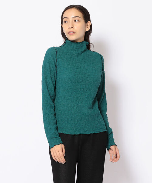 EACH.(イーチ)の「EACH(イーチ ) MELLOW STIT HIGH NECK PO/メローステッチハイネックプルオーバー(Tシャツ/カットソー・レディース・ブラック/イエロー/グリーン・FREE)」の2枚目の写真