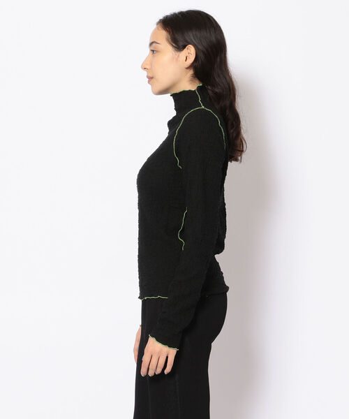 EACH.(イーチ)の「EACH(イーチ ) MELLOW STIT HIGH NECK PO/メローステッチハイネックプルオーバー(Tシャツ/カットソー・レディース・ブラック/イエロー/グリーン・FREE)」の5枚目の写真