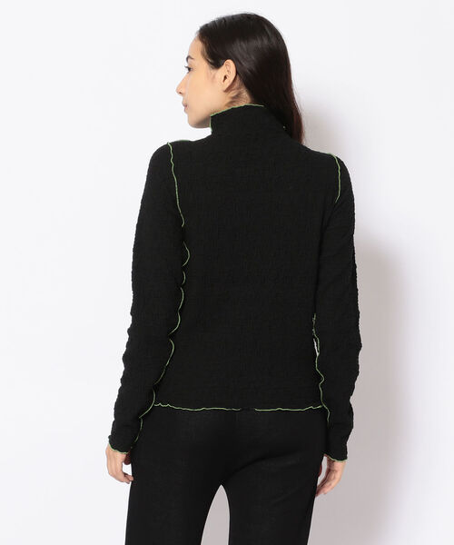 EACH.(イーチ)の「EACH(イーチ ) MELLOW STIT HIGH NECK PO/メローステッチハイネックプルオーバー(Tシャツ/カットソー・レディース・ブラック/イエロー/グリーン・FREE)」の4枚目の写真