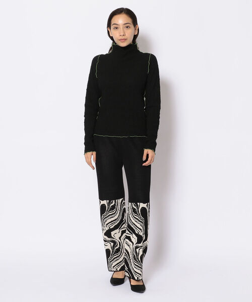 EACH.(イーチ)の「EACH(イーチ ) MELLOW STIT HIGH NECK PO/メローステッチハイネックプルオーバー(Tシャツ/カットソー・レディース・ブラック/イエロー/グリーン・FREE)」の6枚目の写真