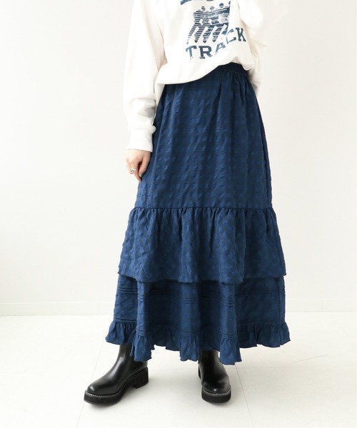 Simplicite（サンプリシテ）の「チェックティアード スカート◆（スカート・レディース・ブラック/ネイビー・FREE）」の2枚目の写真