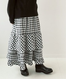 チェックティアード スカート◆