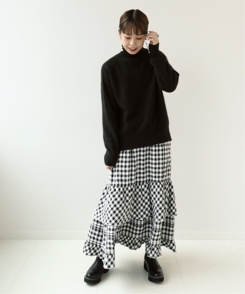 Simplicite（サンプリシテ）の「チェックティアード スカート◆（スカート・レディース・ブラック/ネイビー・FREE）」の11枚目の写真