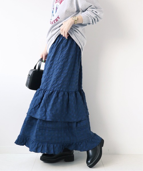 Simplicite（サンプリシテ）の「チェックティアード スカート◆（スカート・レディース・ブラック/ネイビー・FREE）」の22枚目の写真