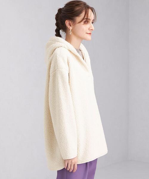 green label relaxing（グリーンレーベルリラクシング）の「ボア フーディー プルオーバー カットソー（Tシャツ/カットソー・レディース・オフホワイト/イエロー/ダークグレー・FREE）」の22枚目の写真