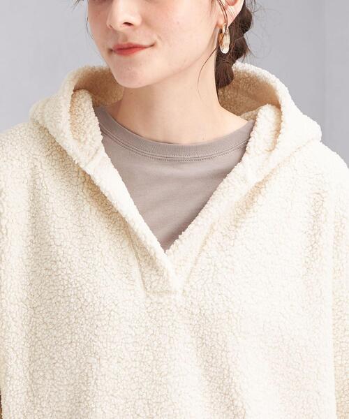 green label relaxing（グリーンレーベルリラクシング）の「ボア フーディー プルオーバー カットソー（Tシャツ/カットソー・レディース・オフホワイト/イエロー/ダークグレー・FREE）」の13枚目の写真