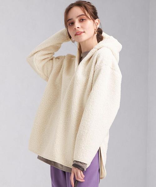 green label relaxing（グリーンレーベルリラクシング）の「ボア フーディー プルオーバー カットソー（Tシャツ/カットソー・レディース・オフホワイト/イエロー/ダークグレー・FREE）」の19枚目の写真