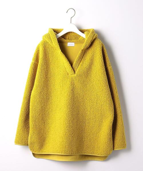 green label relaxing（グリーンレーベルリラクシング）の「ボア フーディー プルオーバー カットソー（Tシャツ/カットソー・レディース・オフホワイト/イエロー/ダークグレー・FREE）」の12枚目の写真