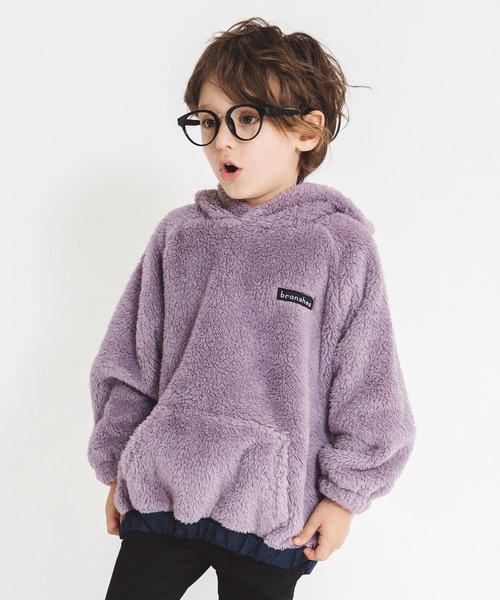 BRANSHES(ブランシェス)の「【やわらか】ボアパーカー(パーカー・キッズ・ブラウン/チャコールグレー/パープル・110/150/100/120/140/130)」の3枚目の写真