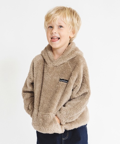 BRANSHES(ブランシェス)の「【やわらか】ボアパーカー(パーカー・キッズ・ブラウン/チャコールグレー/パープル・110/150/100/120/140/130)」の1枚目の写真