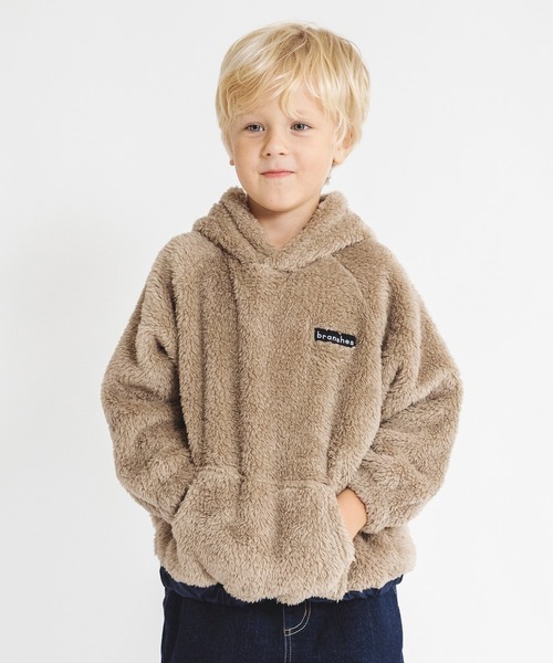 BRANSHES(ブランシェス)の「【やわらか】ボアパーカー(パーカー・キッズ・ブラウン/チャコールグレー/パープル・110/150/100/120/140/130)」の5枚目の写真