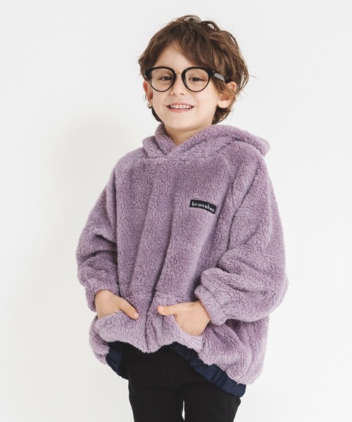 BRANSHES(ブランシェス)の「【やわらか】ボアパーカー(パーカー・キッズ・ブラウン/チャコールグレー/パープル・110/150/100/120/140/130)」の6枚目の写真