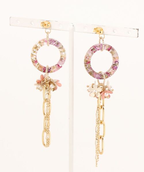 tone（トーン）の「【Ateliermimi】[ピアス]Flower hoops and metal charms(MA)（ピアス（両耳用）・レディース・ゴールド・FREE）」の2枚目の写真