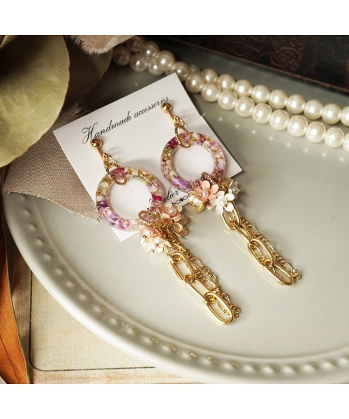 tone（トーン）の「【Ateliermimi】[ピアス]Flower hoops and metal charms(MA)（ピアス（両耳用）・レディース・ゴールド・FREE）」の3枚目の写真