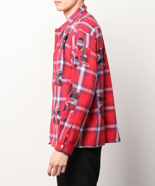 niche.（ニッチ）の「it’s inconspicuous presence By Niche/インコンスピキュアスプレゼンスバイニッチ/Flower Cut Work Nel Shirts（シャツ/ブラウス・メンズ・レッド/ブルー・LARGE/MEDIUM）」の4枚目の写真