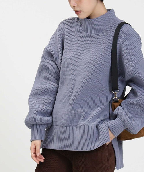 HONEYSUCKLE ROSE（ハニーサックルローズ）の「【HONEYSUCKLE ROSE】洗える軽ふわタートルニット（ニット/セーター・レディース・オフホワイト/サックスブルー/ブラック・S/M/L）」の3枚目の写真