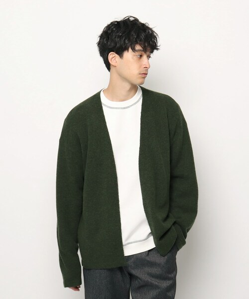 OPAQUE.CLIP（オペークドットクリップ）の「◆シャギーエアライトボタンレスカーディガン（カーディガン/ボレロ・メンズ・チャコールグレー/ベージュ/カーキ・02/03）」の3枚目の写真