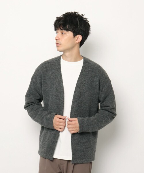 OPAQUE.CLIP（オペークドットクリップ）の「◆シャギーエアライトボタンレスカーディガン（カーディガン/ボレロ・メンズ・チャコールグレー/ベージュ/カーキ・02/03）」の2枚目の写真