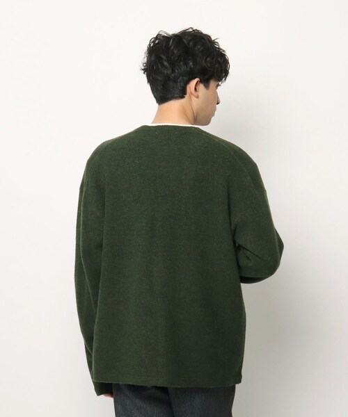 OPAQUE.CLIP（オペークドットクリップ）の「◆シャギーエアライトボタンレスカーディガン（カーディガン/ボレロ・メンズ・チャコールグレー/ベージュ/カーキ・02/03）」の6枚目の写真