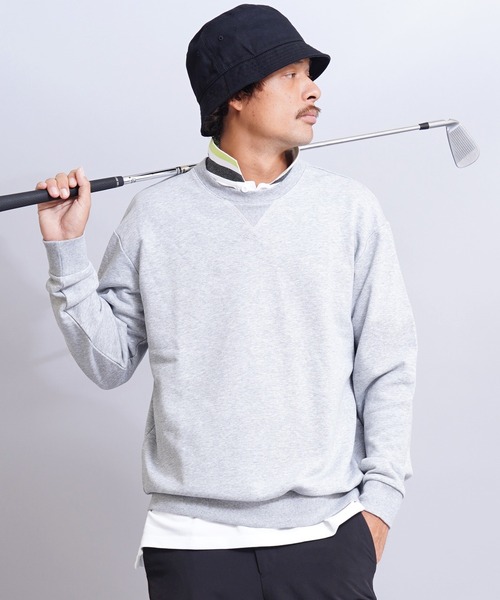 GIORDANO（ジョルダーノ）の「コットンクルーネック裏毛スウェット(トレーナー)（スウェット・メンズ・グリーン/グレー/ブラック系その他/ブラック/ブルー系その他/パープル/グレー系その他/イエロー/ベージュ系その他/ネイビー/レッド/ブルー/ホワイト系その他/ブラウン/ライトグレー/杢グレー/ダークグリーン/カーキ/グリーン系その他・LARGE/MEDIUM/SMALL/X-LARGE/XX-LARGE）」の7枚目の写真