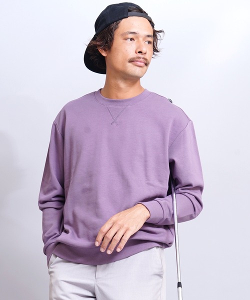 GIORDANO（ジョルダーノ）の「コットンクルーネック裏毛スウェット(トレーナー)（スウェット・メンズ・グリーン/グレー/ブラック系その他/ブラック/ブルー系その他/パープル/グレー系その他/イエロー/ベージュ系その他/ネイビー/レッド/ブルー/ホワイト系その他/ブラウン/ライトグレー/杢グレー/ダークグリーン/カーキ/グリーン系その他・LARGE/MEDIUM/SMALL/X-LARGE/XX-LARGE）」の18枚目の写真