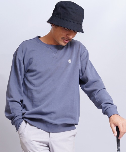 GIORDANO（ジョルダーノ）の「コットンクルーネック裏毛スウェット(トレーナー)（スウェット・メンズ・グリーン/グレー/ブラック系その他/ブラック/ブルー系その他/パープル/グレー系その他/イエロー/ベージュ系その他/ネイビー/レッド/ブルー/ホワイト系その他/ブラウン/ライトグレー/杢グレー/ダークグリーン/カーキ/グリーン系その他・LARGE/MEDIUM/SMALL/X-LARGE/XX-LARGE）」の15枚目の写真