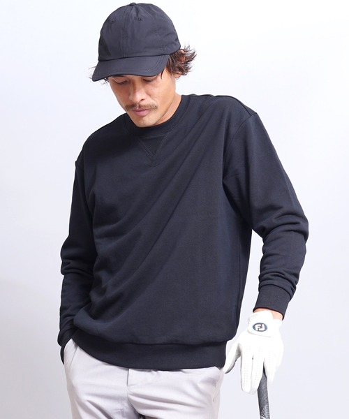 GIORDANO（ジョルダーノ）の「コットンクルーネック裏毛スウェット(トレーナー)（スウェット・メンズ・グリーン/グレー/ブラック系その他/ブラック/ブルー系その他/パープル/グレー系その他/イエロー/ベージュ系その他/ネイビー/レッド/ブルー/ホワイト系その他/ブラウン/ライトグレー/杢グレー/ダークグリーン/カーキ/グリーン系その他・LARGE/MEDIUM/SMALL/X-LARGE/XX-LARGE）」の3枚目の写真