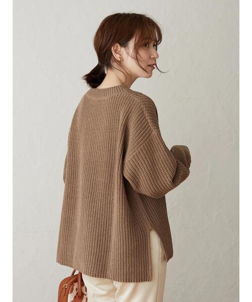 Green　Parks（グリーンパークス）の「モールヤーンニットプルオーバー＊（ニット/セーター・レディース・チャコールグレー/イエロー/パープル/アイボリー/グリーン/キャメル・FREE）」の15枚目の写真