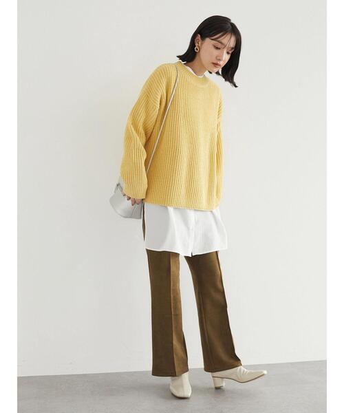 Green　Parks（グリーンパークス）の「モールヤーンニットプルオーバー＊（ニット/セーター・レディース・チャコールグレー/イエロー/パープル/アイボリー/グリーン/キャメル・FREE）」の17枚目の写真