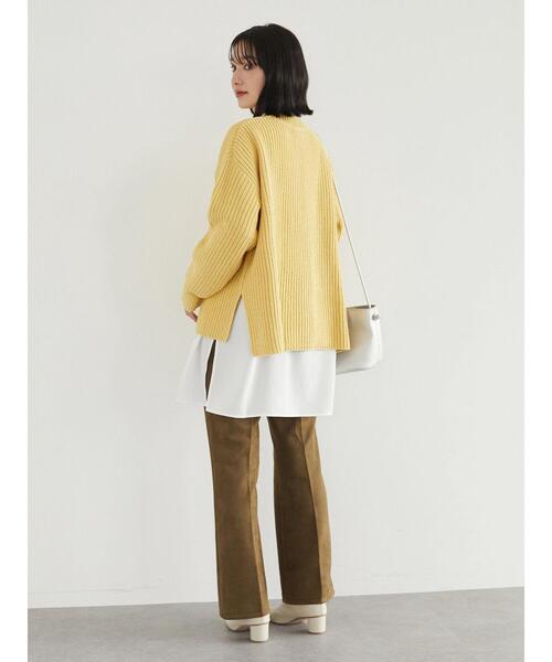 Green　Parks（グリーンパークス）の「モールヤーンニットプルオーバー＊（ニット/セーター・レディース・チャコールグレー/イエロー/パープル/アイボリー/グリーン/キャメル・FREE）」の12枚目の写真