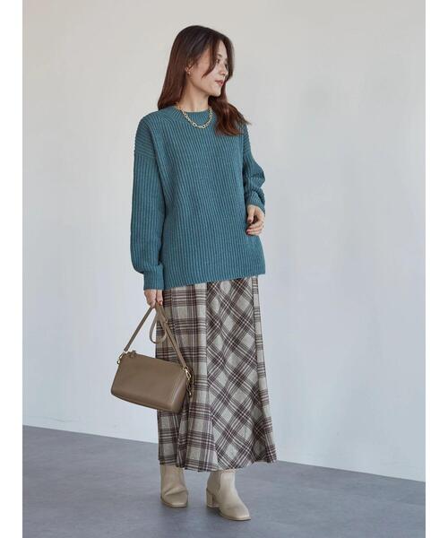 Green　Parks（グリーンパークス）の「モールヤーンニットプルオーバー＊（ニット/セーター・レディース・チャコールグレー/イエロー/パープル/アイボリー/グリーン/キャメル・FREE）」の19枚目の写真