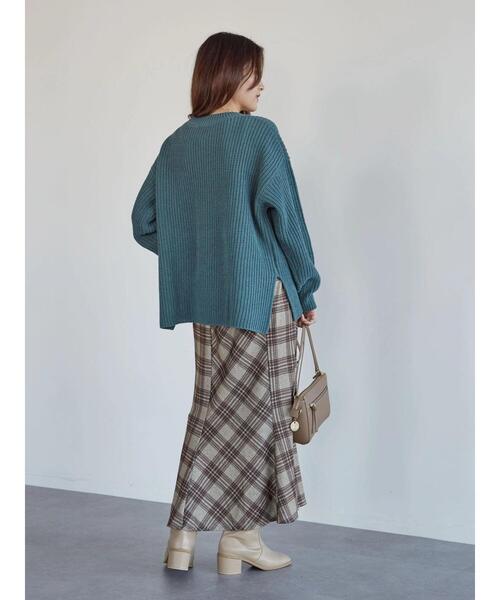 Green　Parks（グリーンパークス）の「モールヤーンニットプルオーバー＊（ニット/セーター・レディース・チャコールグレー/イエロー/パープル/アイボリー/グリーン/キャメル・FREE）」の14枚目の写真