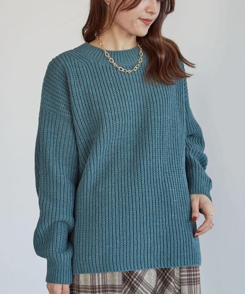 Green Parks（グリーンパークス）の「モールヤーンニットプルオーバー