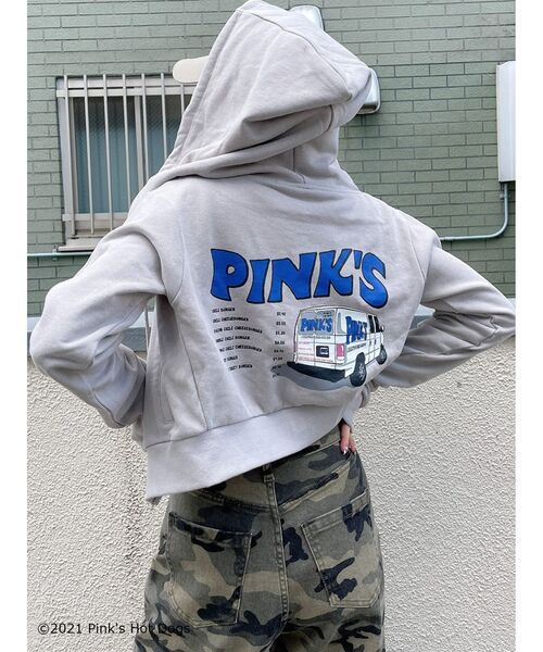 GYDA(ジェイダ)の「GYDA×PINKS スウェットショートパーカー(パーカー・レディース・チャコールグレー/ライトグレー/ミント・FREE)」の3枚目の写真