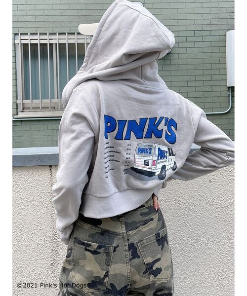 GYDA(ジェイダ)の「GYDA×PINKS スウェットショートパーカー(パーカー・レディース・チャコールグレー/ライトグレー/ミント・FREE)」の6枚目の写真