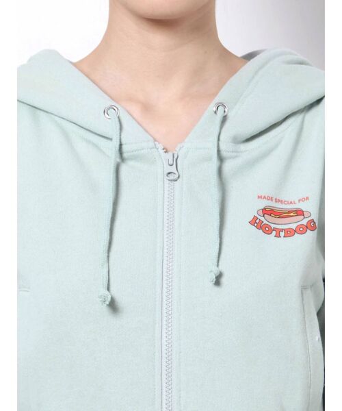 GYDA(ジェイダ)の「GYDA×PINKS スウェットショートパーカー(パーカー・レディース・チャコールグレー/ライトグレー/ミント・FREE)」の12枚目の写真