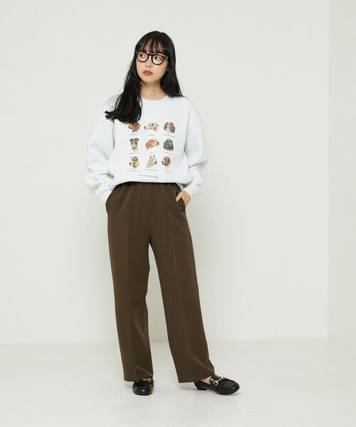 FREAK'S STORE（フリークスストア）の「9dogs Art Sweat Shirt/ドッグプリントスウェット(犬スウェット)（スウェット・レディース・ホワイト/ライトグレー・ﾌﾘ-）」の7枚目の写真