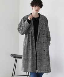 ビッグシルエットドレープメルトンダブルチェスターコート