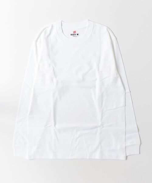 HANES(ヘインズ)の「【2枚セット】 Hanes ヘインズ クルーネック Tシャツ メンズ レディース ユニセックス BEEFY ビーフィー2枚組 ロンT 長袖 無地(Tシャツ/カットソー・メンズ・ブラック/ネイビー/グレー/グレー系その他/ホワイト・MEDIUM/LARGE/SMALL/X-LARGE/X-SMALL)」の6枚目の写真