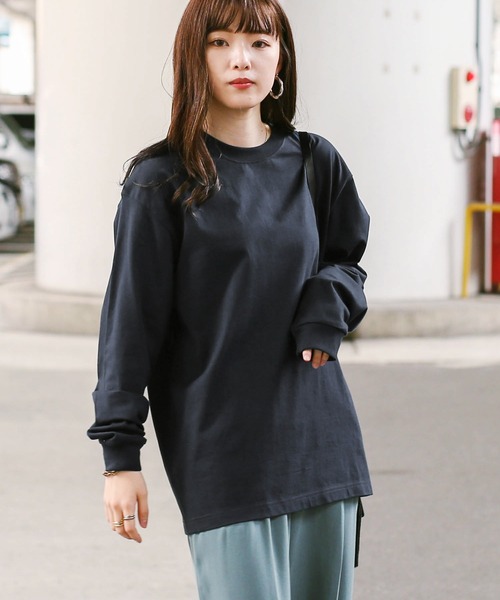 HANES(ヘインズ)の「【2枚セット】 Hanes ヘインズ クルーネック Tシャツ メンズ レディース ユニセックス BEEFY ビーフィー2枚組 ロンT 長袖 無地(Tシャツ/カットソー・メンズ・ブラック/ネイビー/グレー/グレー系その他/ホワイト・MEDIUM/LARGE/SMALL/X-LARGE/X-SMALL)」の5枚目の写真