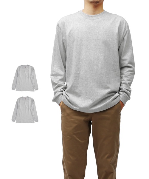 HANES(ヘインズ)の「【2枚セット】 Hanes ヘインズ クルーネック Tシャツ メンズ レディース ユニセックス BEEFY ビーフィー2枚組 ロンT 長袖 無地(Tシャツ/カットソー・メンズ・ブラック/ネイビー/グレー/グレー系その他/ホワイト・MEDIUM/LARGE/SMALL/X-LARGE/X-SMALL)」の3枚目の写真