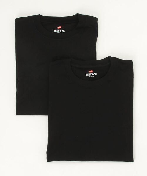 HANES(ヘインズ)の「【2枚セット】 Hanes ヘインズ クルーネック Tシャツ メンズ レディース ユニセックス BEEFY ビーフィー2枚組 ロンT 長袖 無地(Tシャツ/カットソー・メンズ・ブラック/ネイビー/グレー/グレー系その他/ホワイト・MEDIUM/LARGE/SMALL/X-LARGE/X-SMALL)」の12枚目の写真